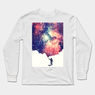 Painting the universe (Colorful Negative Space Art) Print Long Sleeve T-Shirt